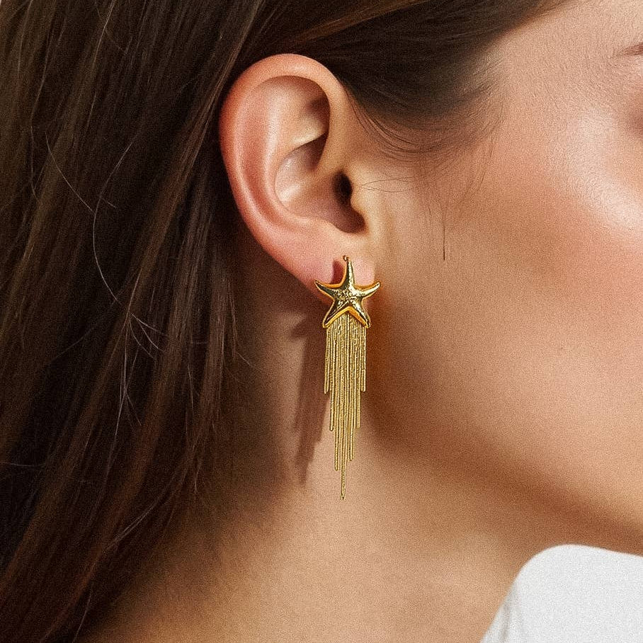 Celeste Star Tassel Earrings