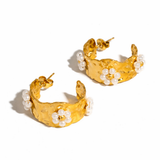 Rosalie Floral Hoop Earrings