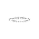 Maison Ella Lainey tennis bracelet featuring clear cubic zirconia stones set in silver-tone rectangular bezels.