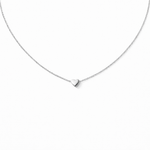 Silver heart-shaped pendant necklace on a white background