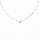 Silver heart-shaped pendant necklace on a white background