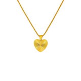 Classic heart pendant necklace crafted from 18K gold-plated stainless steel, featuring a refined chain measuring 16.14 inches with a 1.97-inch extender. Romantic, minimalist, and timeless—perfect for adding tender elegance to any look. Hypoallergenic, water- and tarnish-resistant.