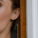 Minimalist staple earrings crafted from 14K gold fill for a sleek, polished finish. Lightweight and versatile—perfect for wearing in second piercings for a layered look or as a subtle, refined main accent. Hypoallergenic and tarnish-resistant.