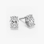 Elodie oval moissanite stud earrings in 925 sterling silver
