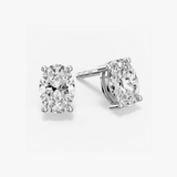 Elodie oval moissanite stud earrings in 925 sterling silver
