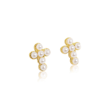 Pearl Cross Stud