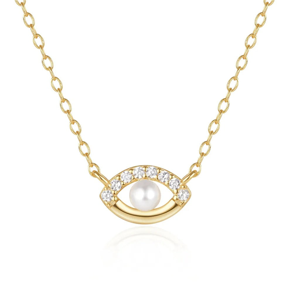 Evil Eye Pearl Necklace