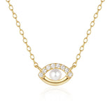 Evil Eye Pearl Necklace
