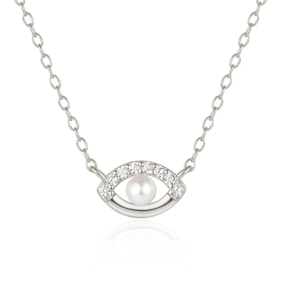 Evil Eye Pearl Necklace